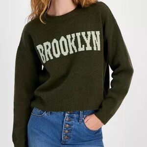 Hooked Up by IOT olive Brooklyn Crew Neck‎ Sweater